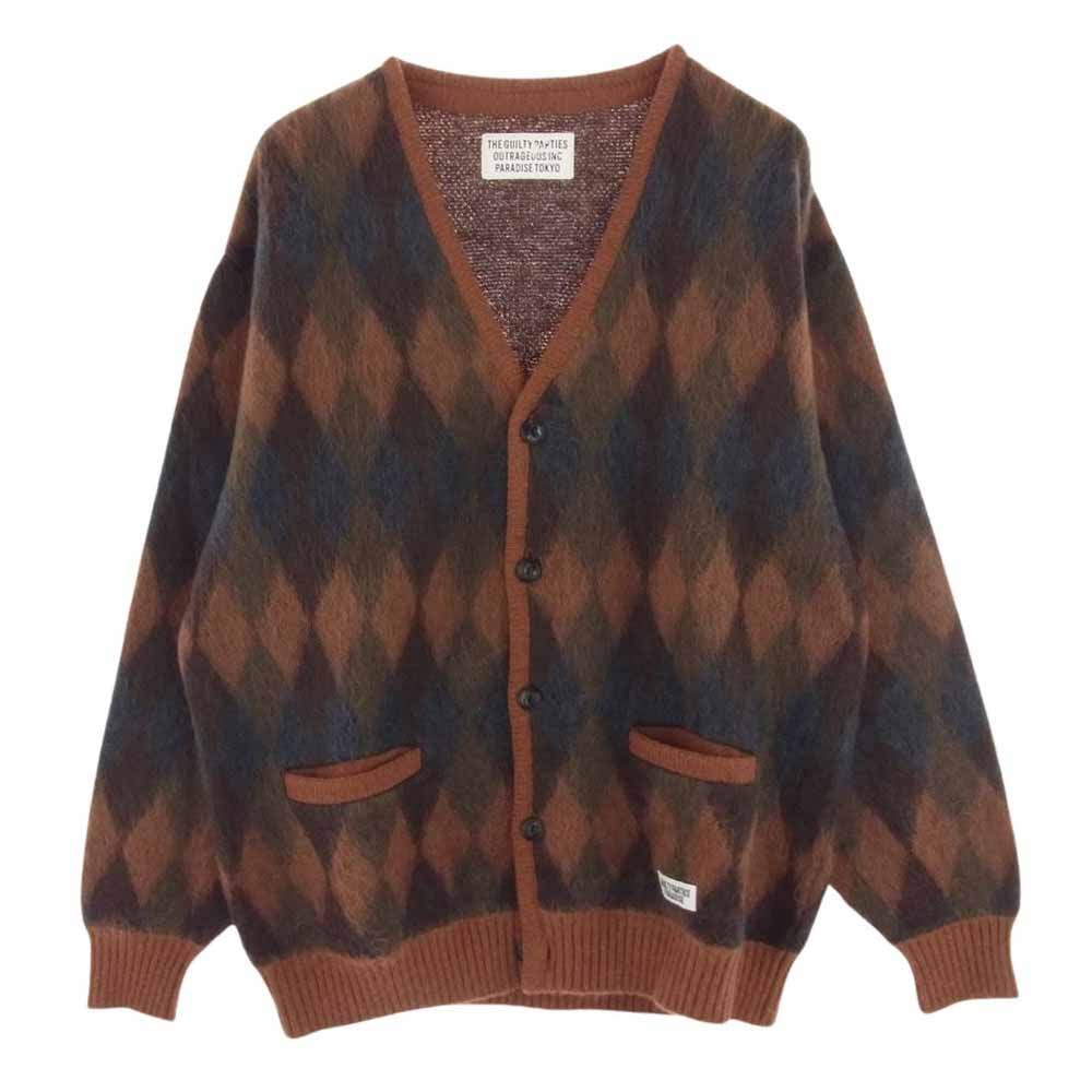 WACKO MARIA 拾ޥꥢ ǥ 21AW 21FW-WMK-KN16 DIAMOND MOHAIR CARDIGAN ...