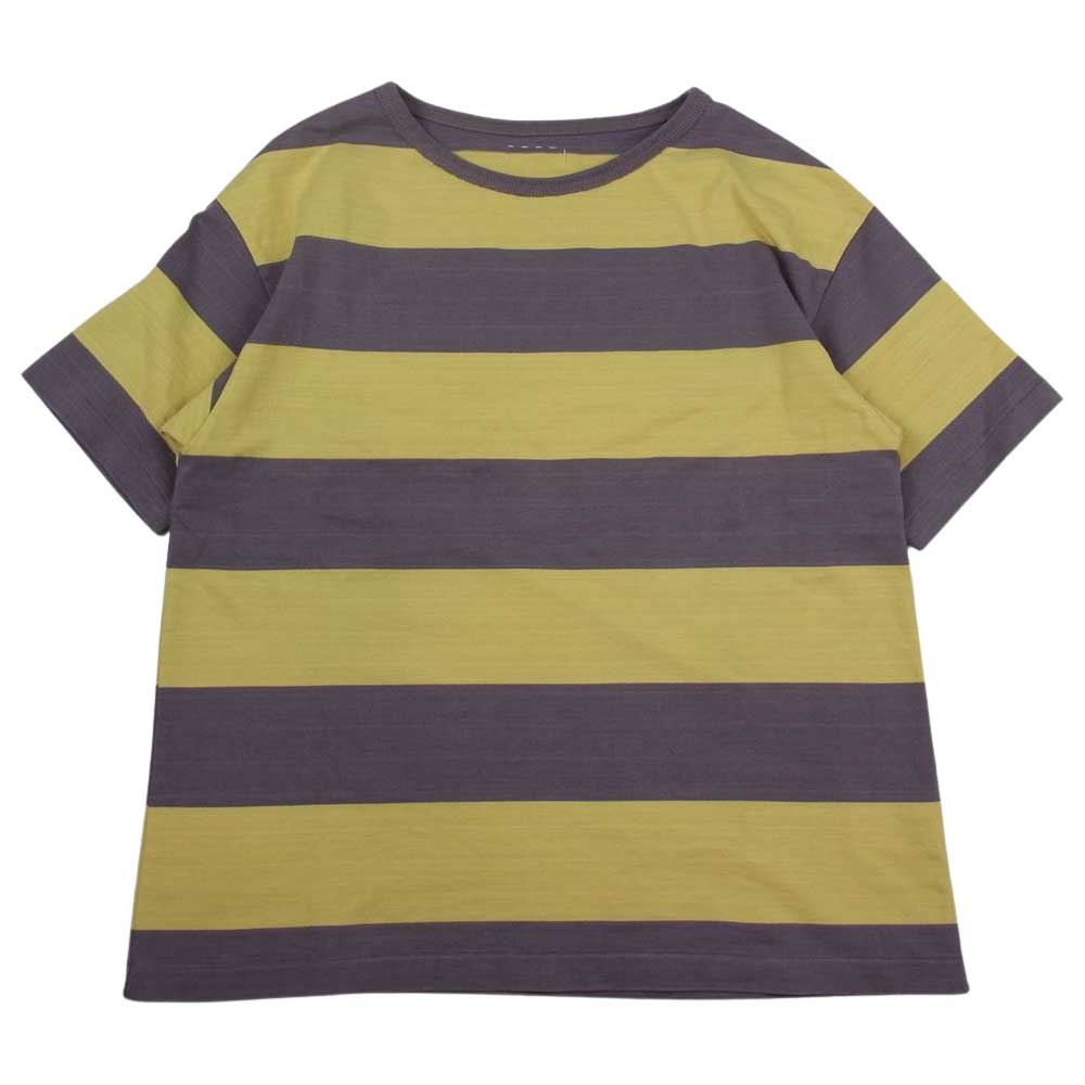 VISVIM ビズビム 0123105010024 23SS BROADER TEE S/S RUGGER ラガー ボーダー Tシャツ イエロー系 パープル系 1 メンズ【古着】【中古】