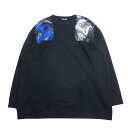 RAF SIMONS ラフシモンズ 19AW 192-1908 × DAVID LYNCH デヴィッドリンチ フォトパッチ オーバーサイズ クルーネック スウェット ブラック系 S メンズ【古着】【中古】