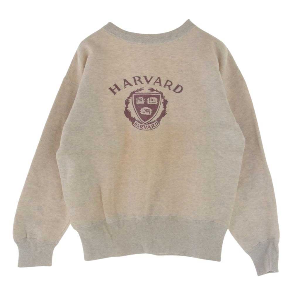 Champion チャンピオン スウェット ヴィンテージ 50s 60s 小文字ランタグ HARVARD 染込み カレッジロゴ クルー スウェット グレー系 メンズ【古着】【中古】