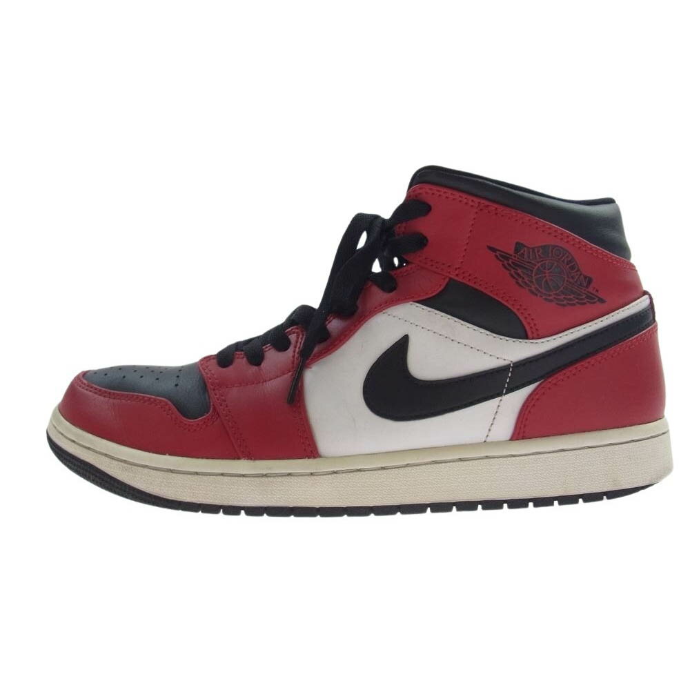 NIKE AIR JORDAN ナイキ ジョーダン スニーカー 554724-069 AJ1 MID CHICAGO BLACK TOE エアジョーダン1 ミッド シカゴ ブラック トゥ スニーカー レッド系 ホワイト系 ブラック系 27cm メンズ【中古】