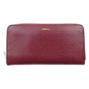 Furla フルラ 財布 ラウンドジップ 長財布 ワインレッド系 レディース【中古】
