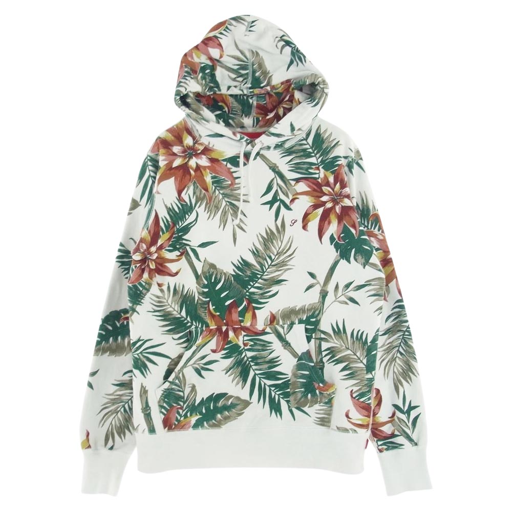 Supreme シュプリーム パーカー 12SS Floral Pullover フローラル 花柄 プルオーバー パーカー ホワイト系 S メンズ【古着】【中古】