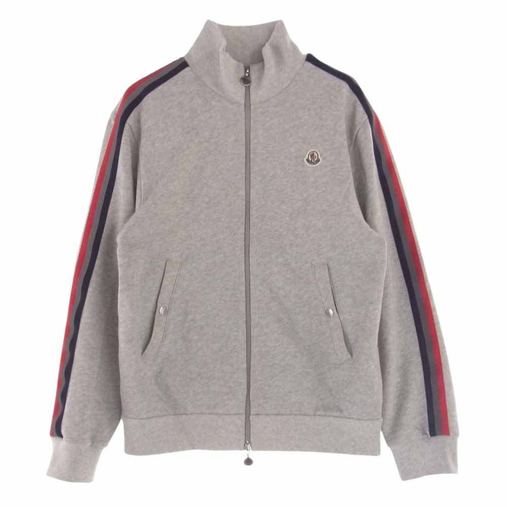 MONCLER モンクレール ジャケット MAGLIA CARDIGAN マグリア カーディガン ロゴ 袖ライン トラック ジャケット グレー グレー系 M メンズ【古着】【中古】