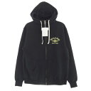 THE FLAT HEAD ザフラットヘッド FN-MHZP-001 HIGH NECK SWEAT PARKA FLYING WHEEL ハイネック スウェット ロゴ プリント フルジップ パーカー L メンズ【古着】【中古】