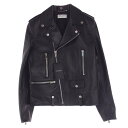 SAINT LAURENT サンローラン ライダースジャケット 484284 Y5YA2 L01 クラシック モーター サイクル レザー ライダース ジャケット ブラック系 44 【極上美品】 メンズ【古着】【中古】