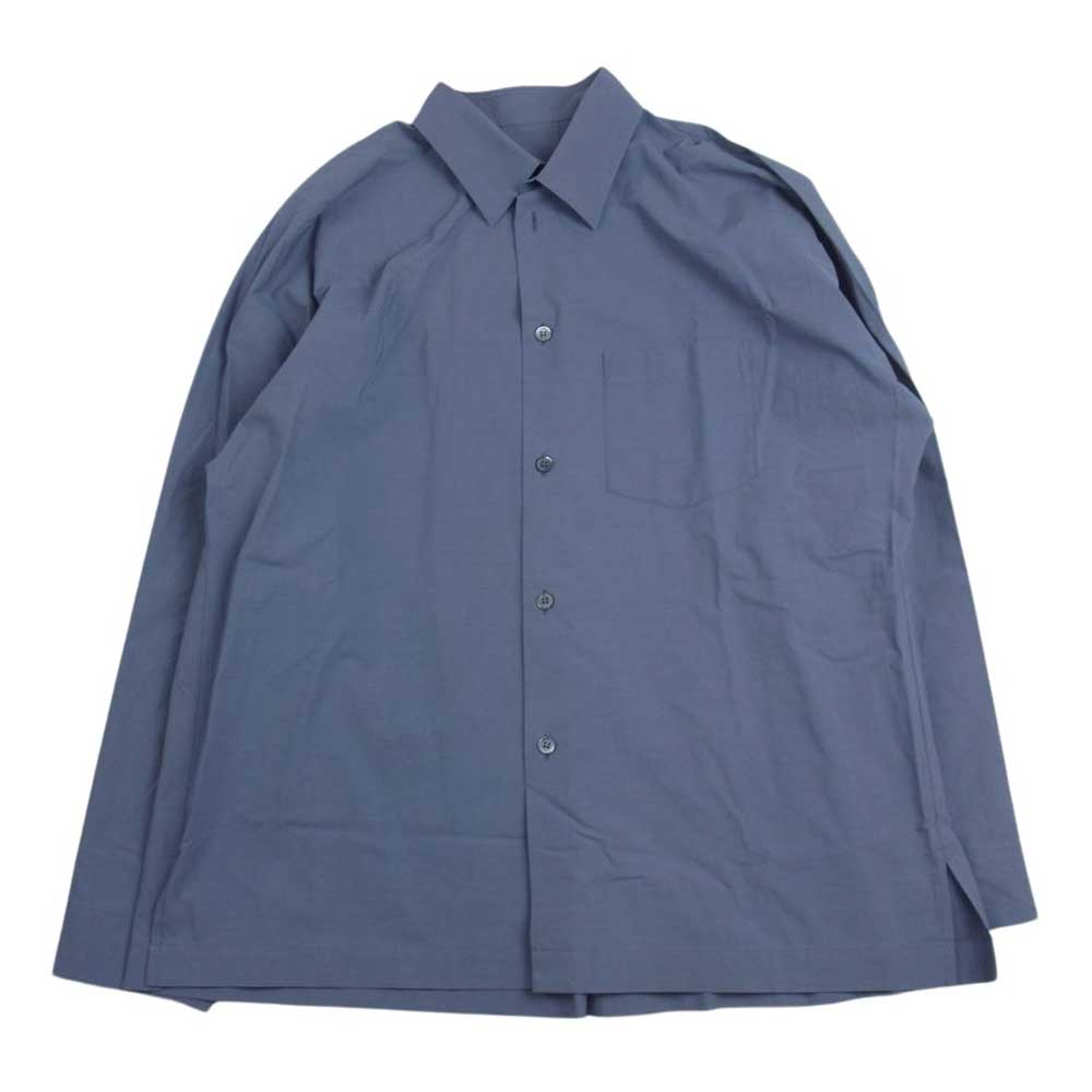 HOMME PLISSE ISSEY MIYAKE オム プリッセ イッセイミヤケ 23AW HP33FJ346 STREAMLINE SHIRT ストリーム シャツ ビッグポケット 長袖 シャツ ブルー系 3 メンズ【古着】【中古】