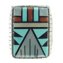 ズニ族 ZUNI アーティスト 作者不明 インレイ リング シルバー系 メンズ【中古】