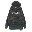 WTAPS ダブルタップス パーカー 16AW 162ATDT-CSM11S SWEAT SHIRT TIGER STRIPE スウェット シャツ タイガー ストライプ カモ 迷彩 パーカー フーディー M メンズ【古着】【中古】