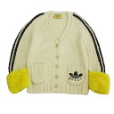 GUCCI グッチ 713001 adidas アディダス ウール カーディガン オフホワイト系 L 【極上美品】 メンズ【古着】【中古】