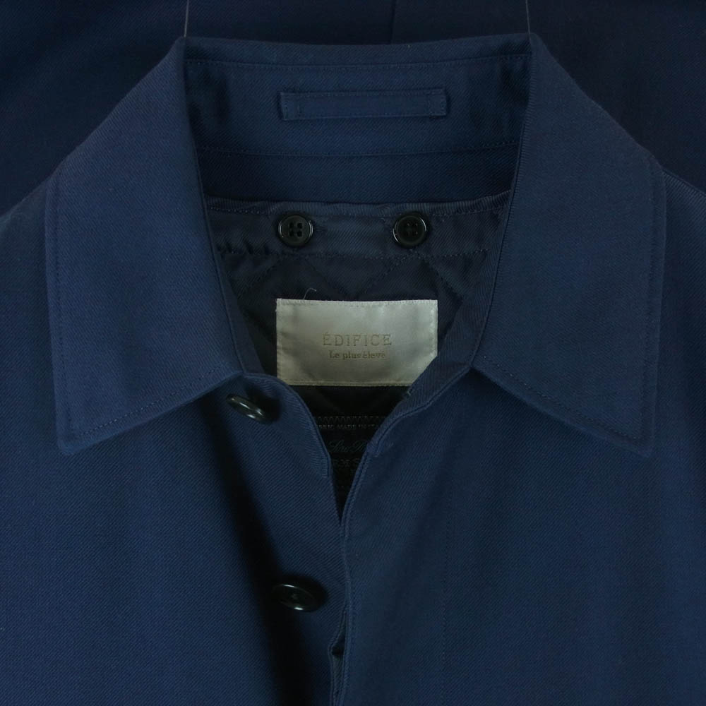 EDIFICE エディフィス 15-020-320-0010-3-0 ライナー付き ウール混 ステンカラー コート 中国製 ネイビー系 46 メンズ【古着】【中古】