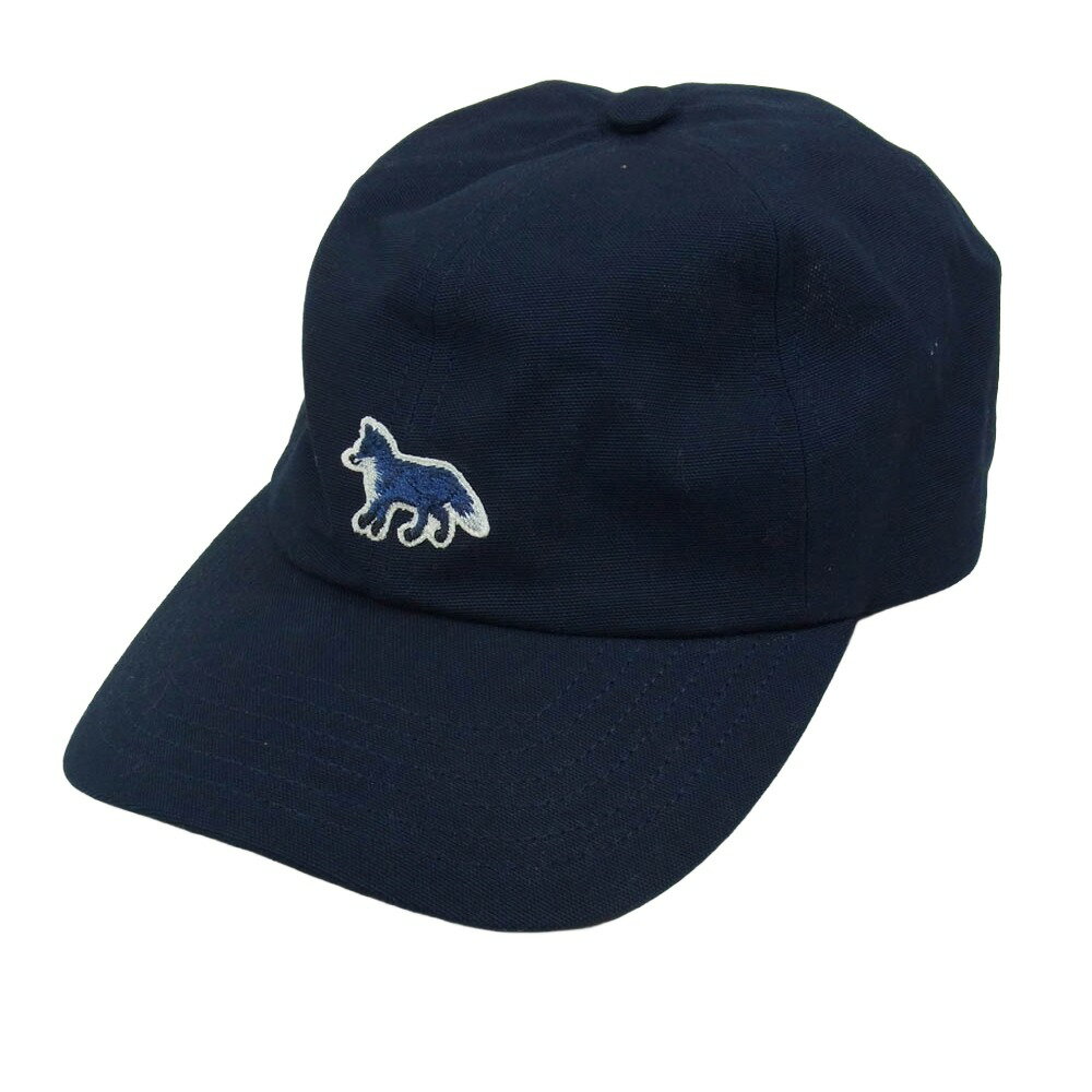 メゾンキツネ MAISON KITSUNE OW06108WB0026 BABY Fox 6P CAP ベイビー フォックス 6P キャップ ネイビー系 【極上美品】 メンズ【中古】