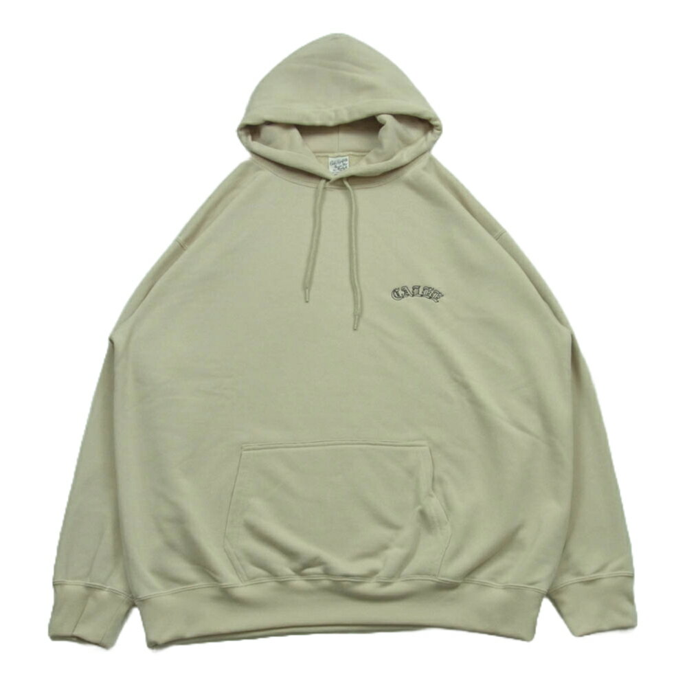 CALEE キャリー 23SS 23SS030 Aeroknot CALEE arch logo pullover hoodie ロゴ刺繍 プルオーバー パーカー フーディー ベージュ系 XL メンズ【古着】【中古】