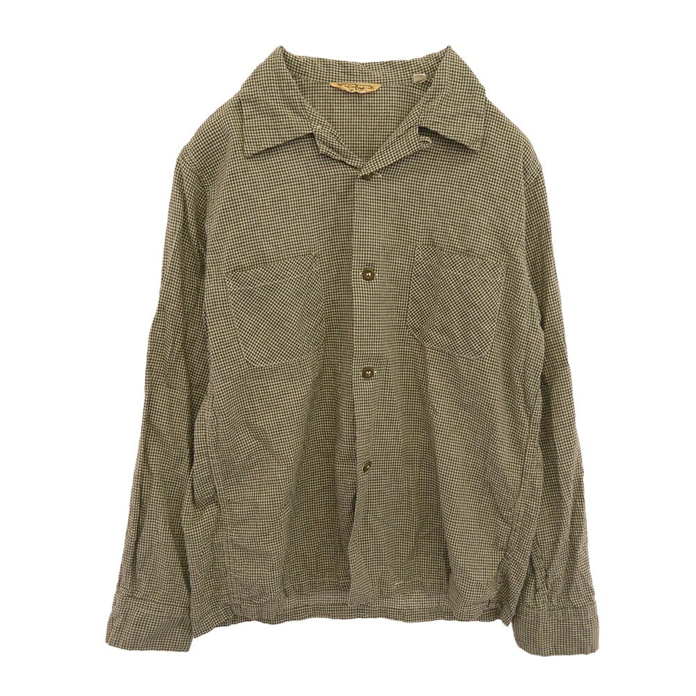 BUTCHER PRODUCTS ブッチャープロダクツ オープン カラー ギンガム チェック 長袖 シャツ ライトグリーン系 XS メンズ【古着】【中古】