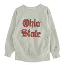 Champion チャンピオン ヴィンテージ オリジナル 90s USA製 刺繍タグ REVERSE WEAVE Ohaio State リバースウィーブ オハイオ大学 プリント クルー スウェット グレー系 XL メンズ【古着】【中古】(4)