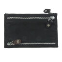 CHROME HEARTS クロムハーツ(原本無) 5ZIP ナイロン マルチパース ポーチ ミニクラッチバッグ ブラック系 メンズ【中古】