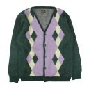 Needles ニードルス LQ272 Mohair Cardigan Diamond モヘア カーディガン ニット グリーン系 XL メンズ【古着】【中古】