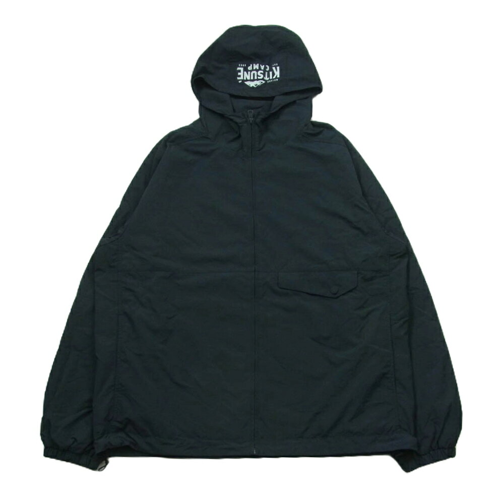 MAISON KITSUNE メゾンキツネ KML32500 CAMP WARMUP HOODIE キャンプ ウォームアップ ナイロン フーデッド ジャケット ダークネイビー系 XL メンズ【古着】【中古】