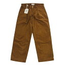 CALEE キャリー 24AW CL-24AW039 8w COURDUROY TUCK WIDE SLACKS BROWN コーデュロイ 1タック ワイド スラックス ストレート パンツ ブラウン系 M 【美品】 メンズ【古着】【中古】(4)