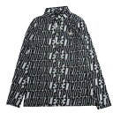 1piu1uguale3 ウノピュウノウグァーレトレ GORF ゴルフ WOMENS L/S POLO DIAGONAL FULL LOGO ダイアゴナル フルロゴ 長袖 ポロシャツ ブラック系 ホワイト系 1 レディース【古着】【中古】