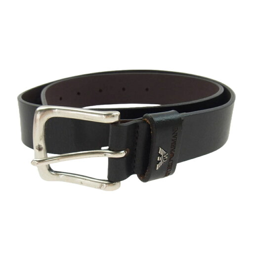 Emporio Armani エンポリオ・アルマーニ Y4S198 LEATHER BELT ロゴ レザー ベルト ブラック系 メンズ【中古】 Emporio Armani エンポリオ・アルマーニ Y4S198 LEATHER BELT ロゴ レザー ベルト ブラック系 メンズ【中古】