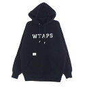 WTAPS ダブルタップス 24SS 241ATDT-CSM04 Academy Hoody Cotton College アカデミー コットン フーディ プルオーバーパーカー ブラック系 2 メンズ【古着】【中古】