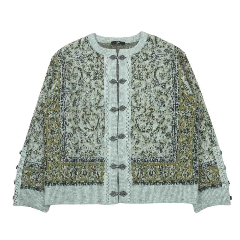 HARE ハレ HA020824AD メタルボタン タペストリー ニット カーディガン 中国製 グレー系 マルチカラー..