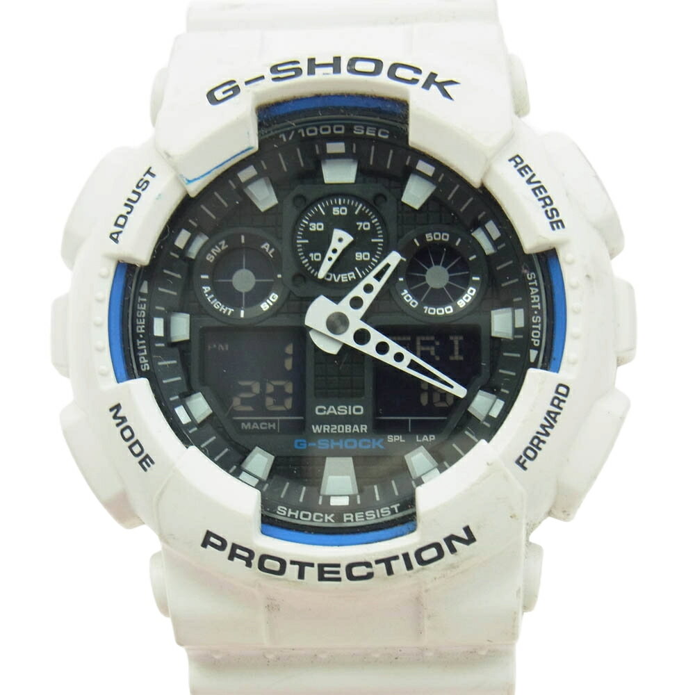 CASIO G-SHOCK カシオ ジーショック GA-100B アナログ デジタル デジアナ ウオッチ ホワイト系 メンズ【中古】