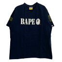 A BATHING APE アベイシングエイプ BAPE ターゲット ロゴ 半袖 Tシャツ L ネイビー系 L メンズ【古着】【中古】