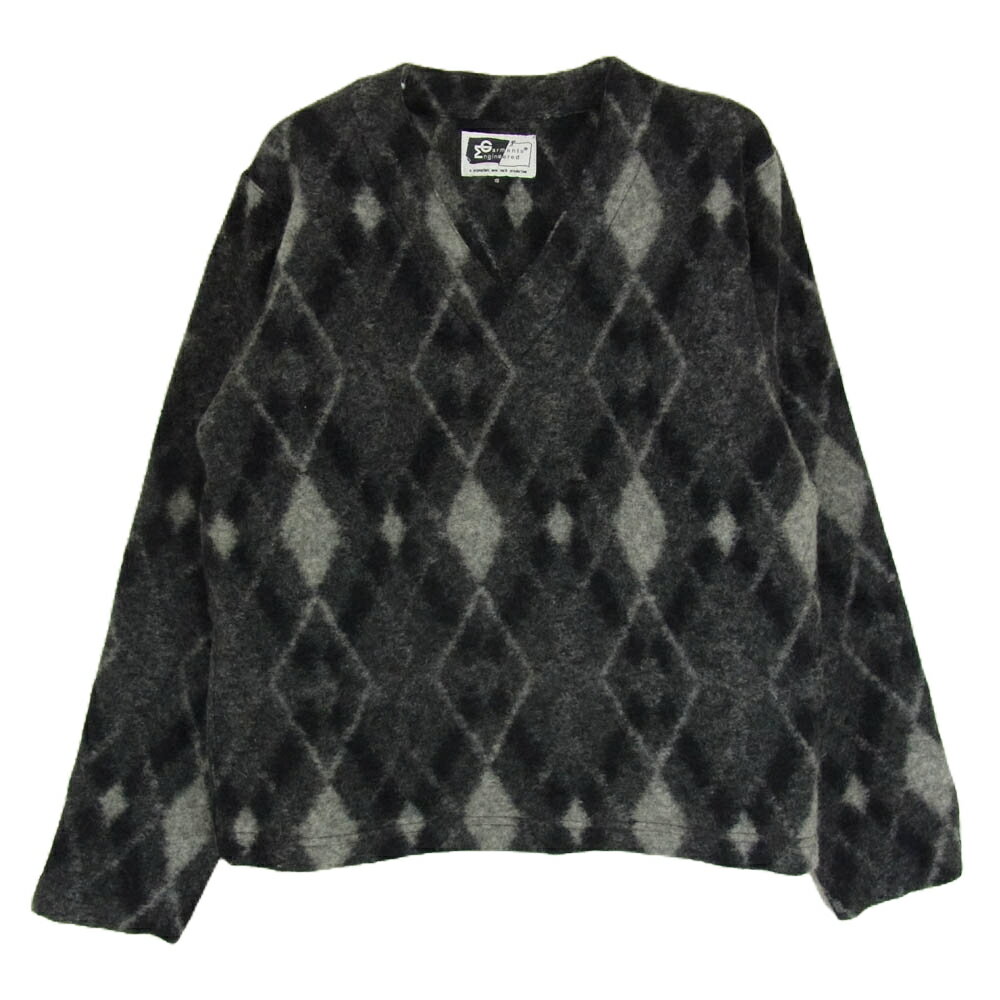 Engineered Garments エンジニアードガーメンツ アーガイル Vネック セーター ニット ブラック系 S メンズ【古着】【中古】