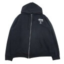 STUSSY ステューシー バックスニーカープリント シャネルロゴ ジップパーカー ブラック系 L メンズ【古着】【中古】