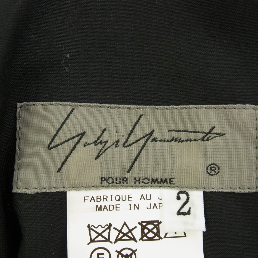 Yohji Yamamoto POUR HOMME ヨウジヤマモトプールオム 20AW HR-P66-876 二重ラップ Pチェック柄 パンツ ブラック系 2 メンズ【古着】【中古】