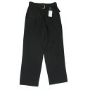 5351プールオム 5351 pour les hommes 0250-80-59000-2-2 ベルテッド 1タック 裾ジップ スラックスパンツ ブラック系 46 【極上美品】 メンズ【古着】【中古】