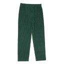 HOMME PLISSE ISSEY MIYAKE オム プリッセ イッセイミヤケ HP51JF153 TAILORED PLEATS 1 プリーツ テーパード パンツ グリーン系 2 メンズ【古着】【中古】