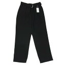 5351プールオム 5351 pour les hommes 0250-80-59000-2-2 ベルテッド 1タック 裾ジップ スラックスパンツ ブラック系 46 【極上美品】 メンズ【古着】【中古】