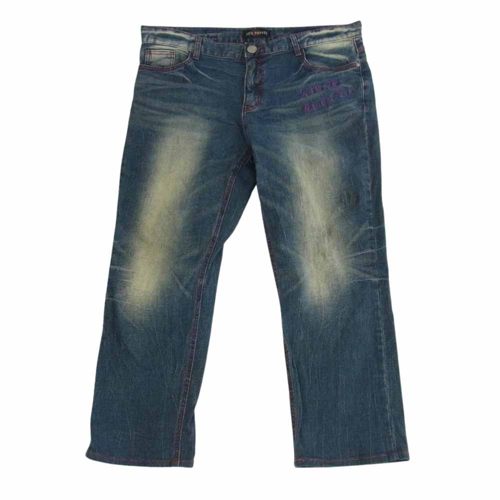 レッドペッパー RED PEPPER BETTY BOOP ベティブープ 刺繍 デニムパンツ インディゴブルー系 36 メンズ【古着】【中古】