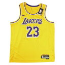 NIKE ナイキ NBA Los Angeles Lakers ロサンゼルス レイカーズ ゲームシャツ タンクトップ イエロー系 XL 【極上美品】 メンズ【古着】【中古】(4)
