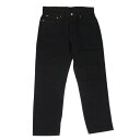 Levi's リーバイス 550 ジッパーフライ テーパード ブラック デニムパンツ ブラック系 33 メンズ【古着】【中古】