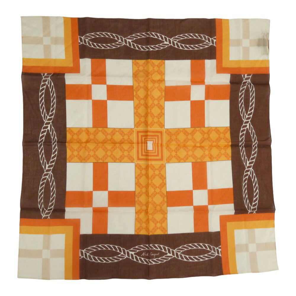 ニックフーケ NICK FOUQUET NF CROSS BANDANA クロス バンダナ スカーフ マルチカラー系 【極上美品】 メンズ【中古】