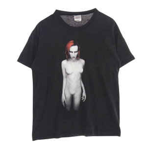 ヴィンテージ Vintage 90's Marilyn Manson マリリンマンソン MECHANICAL ANIMALS メカニカル・アニマルズ プリント Tシャツ 半袖 ブラック系 L メンズ【古着】【中古】