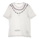 CHROME HEARTS クロムハーツ(原本無) OT-T020 クリスマス限定 COMME des GARCONS コムデギャルソン クラシックリンク ファンシー ローラー チェーン 半袖 Tシャツ ホワイト系 S メンズ【古着】【中古】