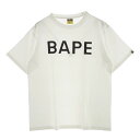 A BATHING APE アベイシングエイプ BAPE LOGO TEE ベイプロゴ 半袖 Tシャツ L ホワイト系 L メンズ【古着】【中古】