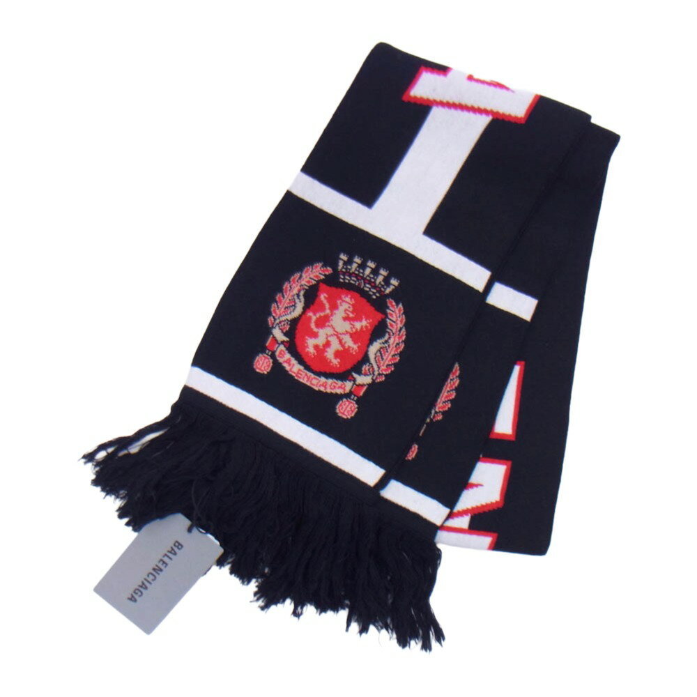BALENCIAGA バレンシアガ 778778 484B0 Soccer Scarf サッカー マフラー ストール スカーフ ブラック系..