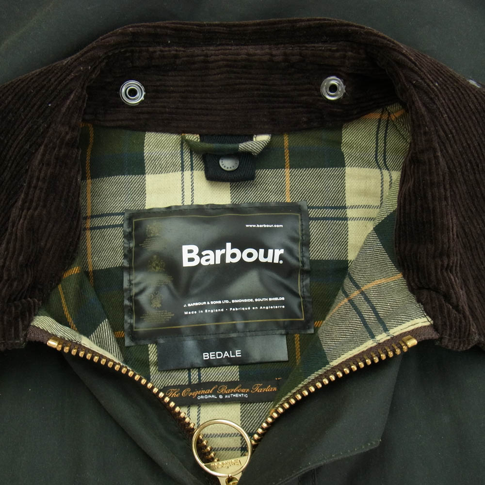 Barbour バブアー 1902066 英国製 縦ワラント BEDALE JACKET ビデイル オイルド ジャケット カーキ系 C46/117CM メンズ【古着】【中古】