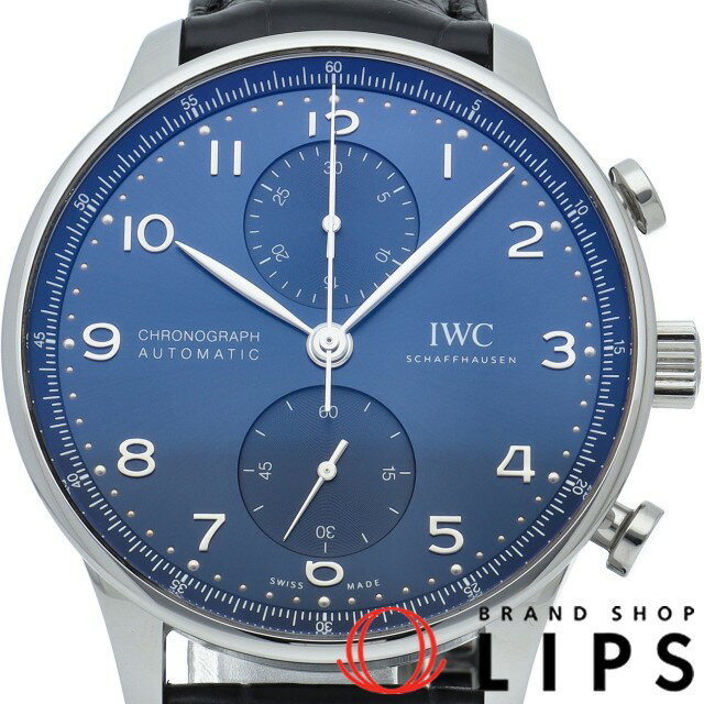 IWC ポルトギーゼ 腕時計（メンズ） 【未使用】【箱 保証書】 インターナショナルウォッチカンパニー IWC ポルトギーゼ クロノグラフ ブルー Portugieser Chronograph IW371606 SS/革 メンズ時計 ネイビー