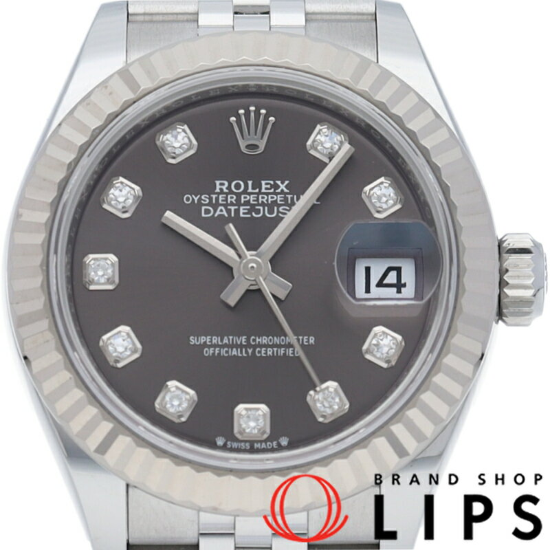 デイトジャスト 【未使用】【箱 保証書】 ロレックス デイトジャスト 28 レディース時計 10Pダイヤ Datejust Ladies 279174G(ランダム) K18WG/SS レディース時計 グレー