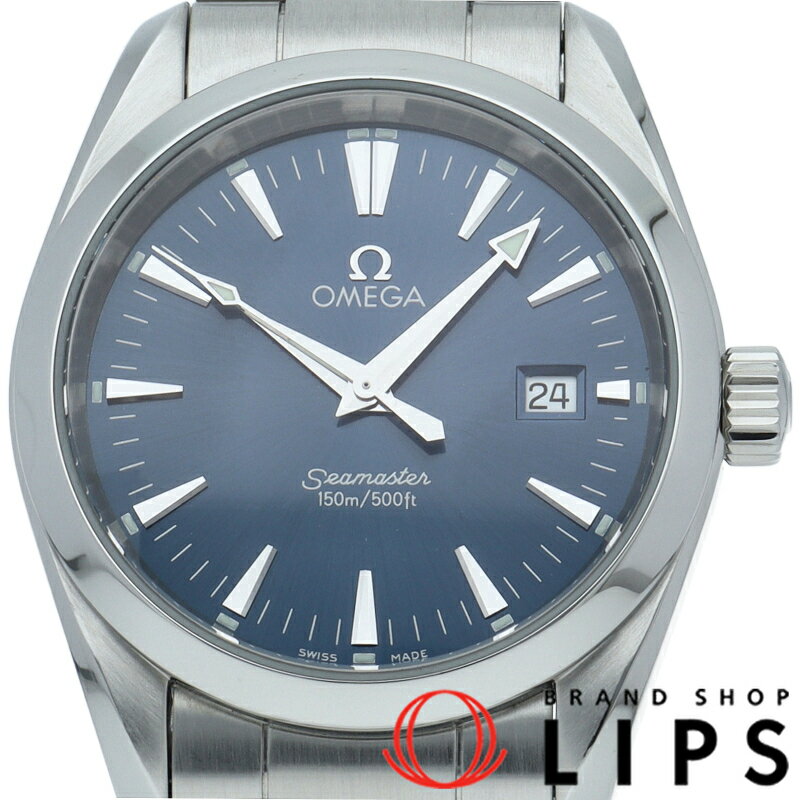 【中古】 オメガ シーマスター アクアテラ クォーツ 36mm ブルー Seamaster Aqua Terra Quartz 36.2mm 2518.80 SS メンズ時計 ブラック