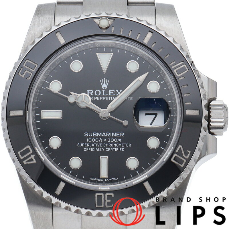 【中古】【箱 保証書】 ロレックス サブマリーナ デイト 鏡面バックル Submariner Date 116610LN(ランダム) SS メンズ時計 ブラック