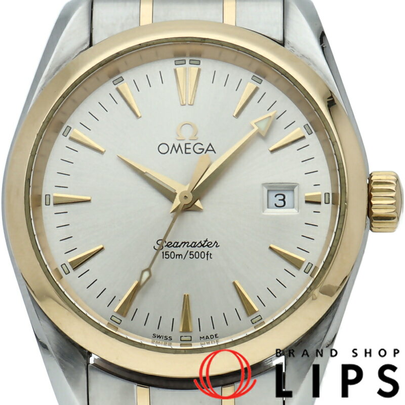 【中古】【箱 保証書】 オメガ シーマスター アクアテラ クォーツ 36.2mm Seamaster Aqua Terra Quartz 36.2mm 2318.30 K18YG/SS メンズ時計 シルバー