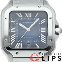 【中古】【箱 保証書 バンド】 カルティエ サントス ドゥ カルティエ ウォッチ LM ブルー Santos De Cartier LM WSSA0030 SS メンズ時計 ブルー(2)